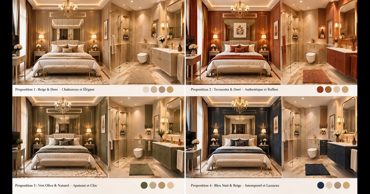 Planches de propositions de chambres coordonnées